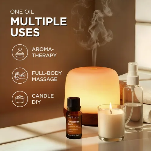 Miniatura 5 de Gya Labs Aceite esencial de corteza de canela, 0.34 onzas líquidas, para cabello, piel, difusor, aromaterapia y aroma para hacer velas