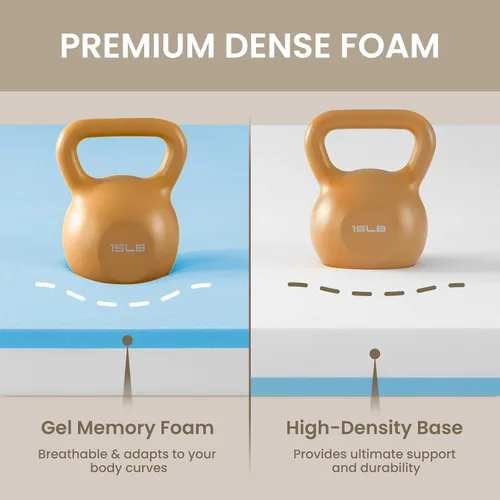 Miniatura 3 de BedStory Cubrecolchón Firme Tamaño Twin - Cubrecolchón de Espuma Viscoelástica de 3 Pulgadas para Dolor de Espalda - Espuma de Alta Densidad y Funda