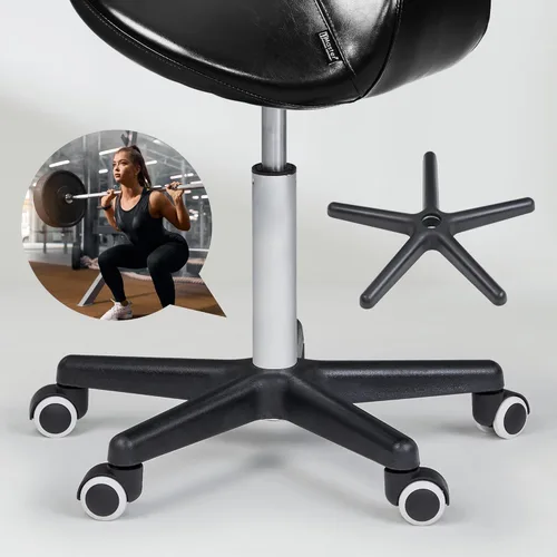 Miniatura 9 de Master Massage Taburete ergonómico – Silla giratoria hidráulica con ruedas para salón, clínica, tatuaje, dentista, spa, taller y oficina, color negro
