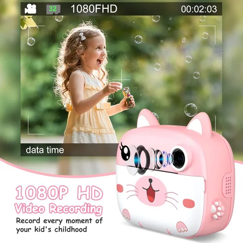 Miniatura 3 de Cámara para niños con impresión instantánea, cámaras instantáneas para niños con pantalla HD de 3.0", regalos de Navidad y cumpleaños para niños