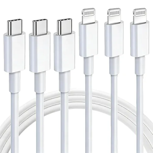 Miniatura 8 de Paquete de 3 cables de carga para iPhone [certificado Mfi] de 10 pies de nailon trenzado; cable de carga USB de alta velocidad compatible con iPhone