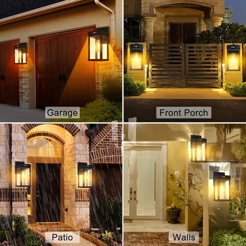 Miniatura 6 de Luces Solares de Pared para Exteriores, Aplique con Sensor de Movimiento con 3 Modos de Iluminación, Luminarias de Porche Exterior del Atardecer al