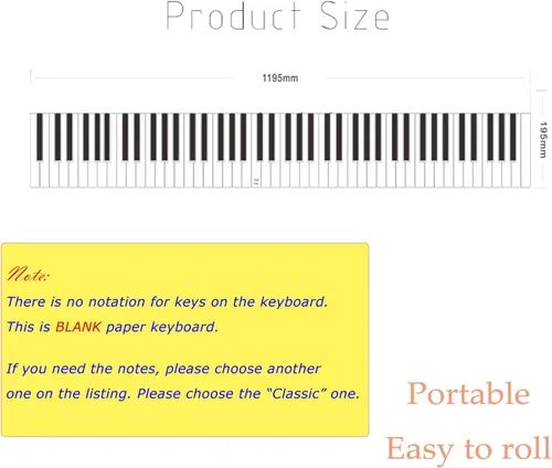 Miniatura 2 de Teclado de 88 teclas, tabla de notas de piano, teclado de piano, guía de práctica de simulación de dedos, guía de práctica de ayuda