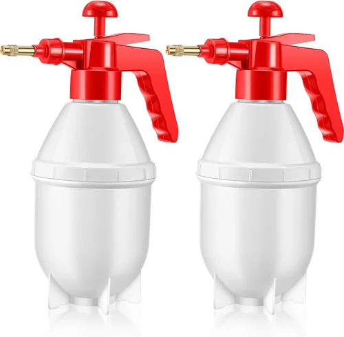 Miniatura 8 de Ziliny 2 botellas de pulverización de mano de 27 onzas, botellas de spray de jardín Mister, pulverizador de mano a presión para césped con boquilla