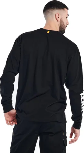 Miniatura 4 de Caterpillar Camiseta de manga larga para hombre con lazo de gestión de alambre en la parte central de la espalda del cuello y logotipo de trabajo