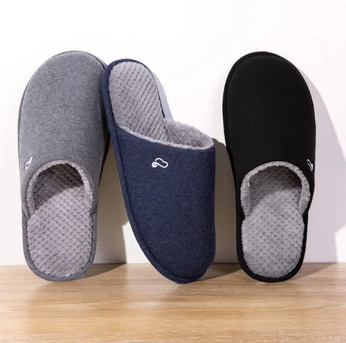 Miniatura 8 de EverFoams Men's Cotton Knit Memory Foam Indoor Slippers Light Weight House Shoes with Anti-Skid Sole