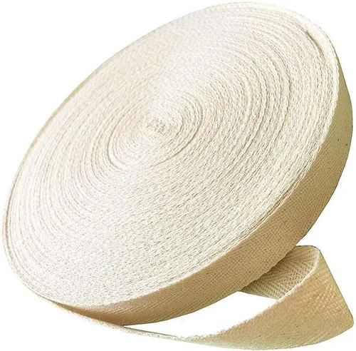 Miniatura 10 de Abbaoww Cinta de sarga de algodón de 50 yardas, 1 pulgada, cinta de cinta natural suave en espiga para coser manualidades, color beige