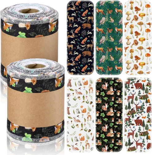 Miniatura 10 de FuWeave Paquete de 30 toallas de bidé reutilizables, lavables, suaves, para regalo, rollos sin papel, franela de algodón de 12 x 4.3 pulgadas, Floral
