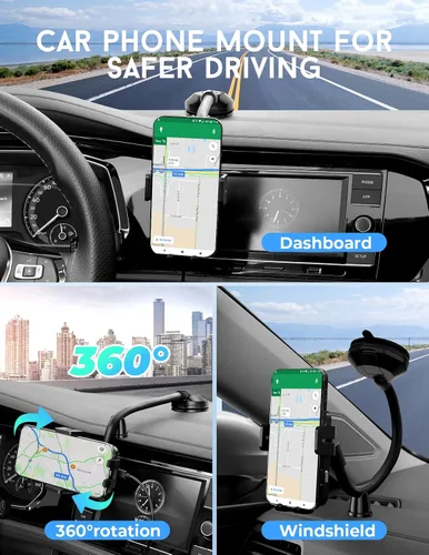 Miniatura 6 de MOKPR - Cargador inalámbrico para automóvil, carga rápida de 15 W, cargador de automóvil con sujeción automática, soporte para parabrisas