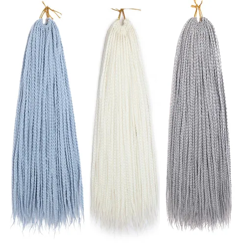 Miniatura 56 de Extensiones de cabello trenzado tipo box de 24 pulgadas, hechas a mano, para mujeres y niñas, extensiones de cabello trenzado, 24#, 3 paquetes, 22