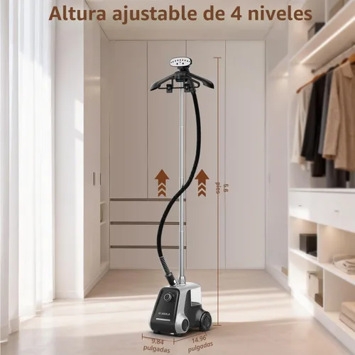 Miniatura 2 de LAKALA Vaporizador de Ropa, Calentamiento Instantáneo de 30 Segundos, Tanques de Agua de 2.5L, con Clips para Pantalones y Doble Percha, Potente