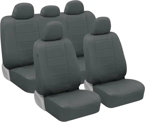 Miniatura 9 de BDK carXS - Fundas de asiento de automóvil de cuero beige para asientos delanteros, 4 piezas, piel sintética, incluye fundas de asiento delantero