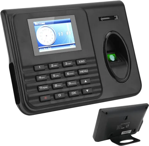 Miniatura 7 de FILFEEL Máquina de atención de huellas dactilares unisex con pantalla LCD a color de 2.4 pulgadas, reloj de tiempo biométrico de contraseña