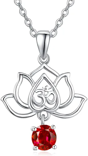 TANGPOET Chakra Necklace Sterling Silver Lotus Pendant Necklace Healing Crystal Dragonfly Jewelry Birthday Christmas Gifts for Women Mom Daughter