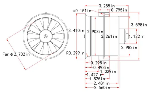 Miniatura 5 de EDF 2.756 in 6S 2300KV 12 aspas 25.2V ventilador eléctrico conducido, Hobby RC Jet Engine Hélice, Piezas del motor de coche RC, Motor sin escobillas