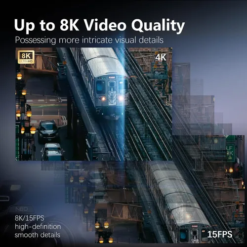 Miniatura 7 de Cámara digital de 8K y 64MP para fotografía, zoom de 48X (óptico 16X + 3X digital) con modo luna, pantalla abatible de 180°, WiFi, micro HDMI