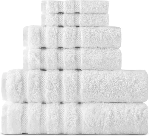 Classic Turkish Towels - Juego de toallas de baño de 4 piezas para hotel o spa, resistentes y de secado rápido, fabricadas con 100% algodón turco,