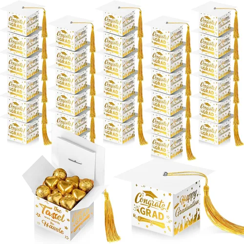 Miniatura 22 de TaoBary 30 cajas de dulces de graduación 2026, decoraciones de graduación, regalos de fiesta, caja de gorra de graduación con borla para suministros