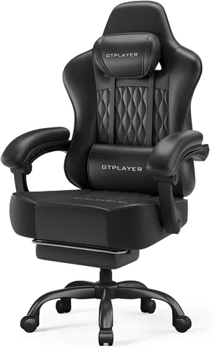 Miniatura 11 de GTPLAYER Silla para videojuegos, silla de oficina para computadora con cojín de resorte de bolsillo, reposabrazos de conexión, cómoda silla