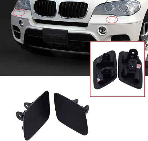 Miniatura 4 de Tapa para arandela de faros delanteros, 1 par delantero izquierdo y derecho compatible con BMW X5 E70 lado del conductor y del pasajero 51657199141