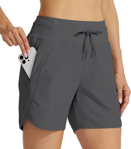 Miniatura 14 de Willit - Pantalones cortos deportivos de mujer para correr, 5 pulgadas, de secado rápido, para entrenamiento, senderismo, cintura alta, activos