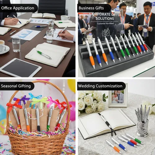 Miniatura 9 de Bolígrafos personalizados a granel grabados personalizados con tu nombre o logotipo de empresa, juego de 100, bolígrafos retráctiles para eventos