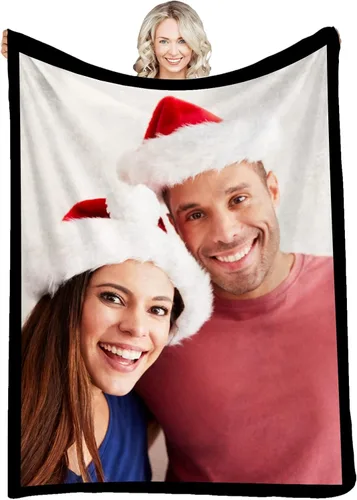 Manta personalizada con fotos, texto, fotos personalizadas, mantas para adultos y niños, cumpleaños familiar, 1 foto, 50 x 40 pulgadas