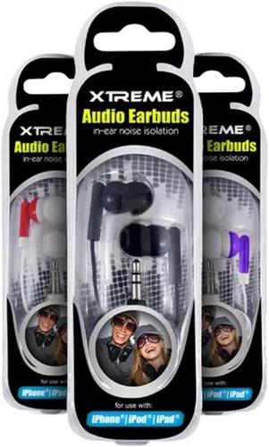 Auriculares de audio Xtreme con aislamiento de ruido en los oídos, el color puede variar