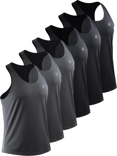 Miniatura 9 de NELEUS Paquete de 3 camisetas sin mangas para correr para hombre, ajuste seco, espalda en Y, para entrenamiento atlético