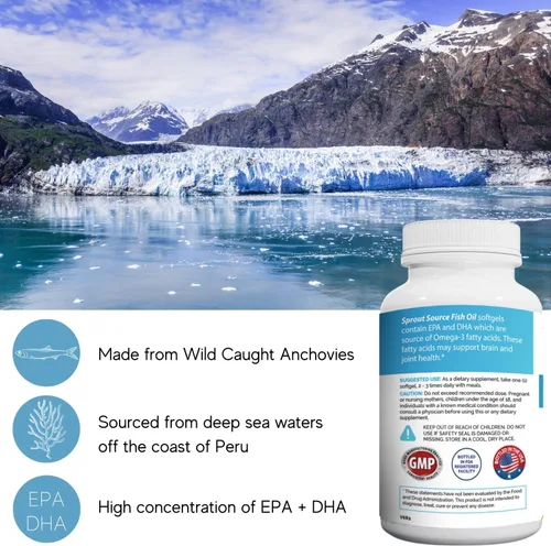 Miniatura 2 de Suplemento de aceite de pescado Omega-3 - Sabor a limón, sin eructos a pescado - 1200 mg de alta potencia EPA DHA - Suministro para 90 días