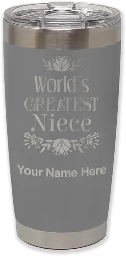 Miniatura 33 de LaserGram Vaso aislado al vacío de 20 onzas, con grabado personalizado incluido (negro)