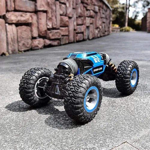 Miniatura 6 de BEZGAR TD141 Coche de Control Remoto - Escala 1:14 4WD Todo Terreno RC Grandes Coches para Niños, 2.4GHz Coches de Acrobacias Transformables, Azul