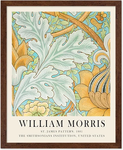 Miniatura 11 de Poster Master Póster vintage de William Morris, estampado de patrón retro de Santiago, arte de flores, arte de patrón textil, regalo para hombres