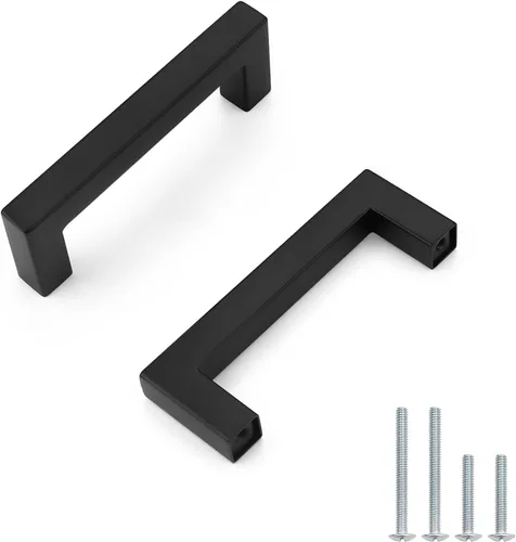 Miniatura 32 de Probrico - Tiradores cuadrados de acero inoxidable para puerta de armario o cajón, color negro, 0.5 pulgadas de ancho