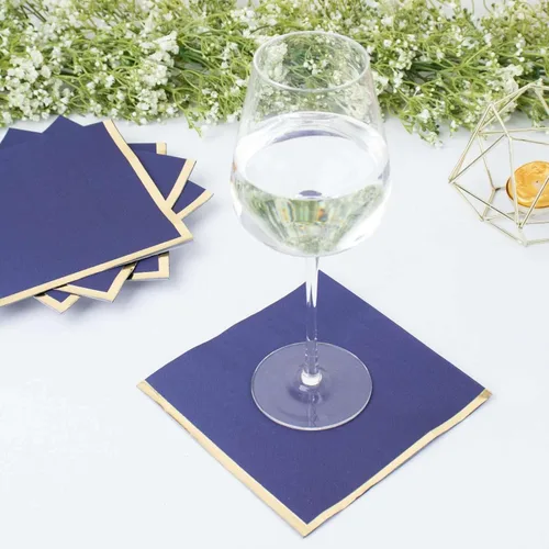 Miniatura 53 de Efavormart 50 Pack Servilletas de papel para fiestas de 2 capas suaves verde oliva con borde dorado de oro, servilletas para cenas, cócteles