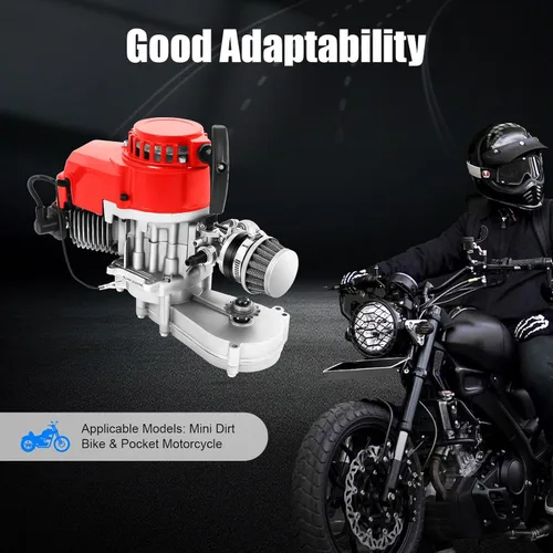 Miniatura 6 de Kit de motor de bicicleta de 2 tiempos de 49 CC, motor de bicicleta motorizada a gasolina a gasolina, juego de motor de bicicleta de bolsillo, mini