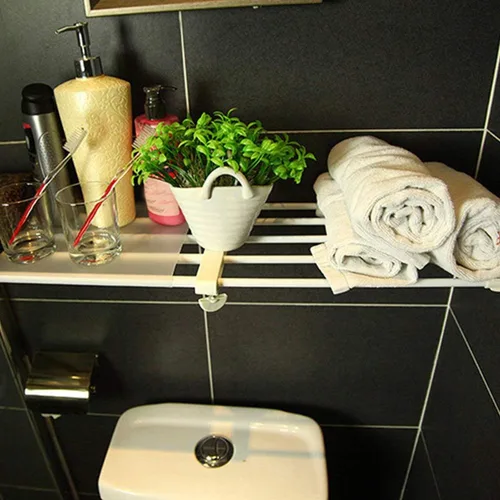 Miniatura 8 de Organizador de estante ajustable, estante extensible y barra de armario sin taladrar para armario, estantería de cocina (10.3 a 14.9 pulgadas)