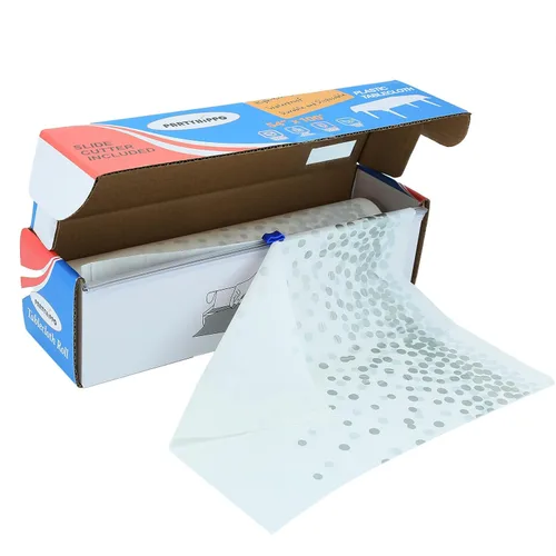 Miniatura 9 de Rollo de mantel de plástico, manteles de plástico de 54 x 100 pies para fiestas, desechables con caja de corte, mantel desechable cortado a medida