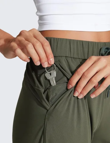 Miniatura 5 de CRZ YOGA - Pantalones de golf elásticos en 4 direcciones para mujer, de 27 pulgadas, pantalones casuales de 78, pantalones deportivos con bolsillos