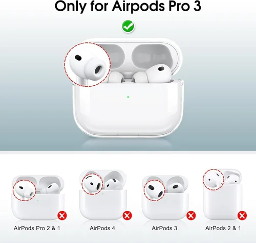 Miniatura 2 de Funda de cuero para AirPods Pro 3, funda protectora a prueba de golpes de cuerpo completo (A)