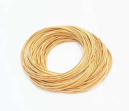 Miniatura 2 de Gold Guitar String Coil Bracelets Stack Stainless Steel Set Layered Thin