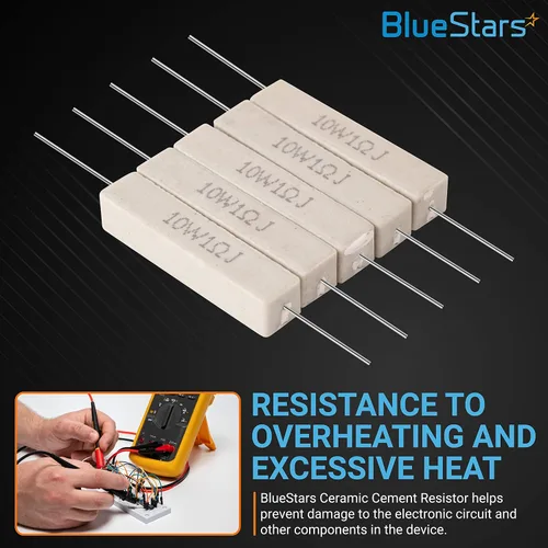 Miniatura 4 de BlueStars 5 resistencias de cemento cerámico de alta calidad de 10W 1 ohmio, tolerancia de resistencia ± 5% 1r, reemplazo para adaptadores