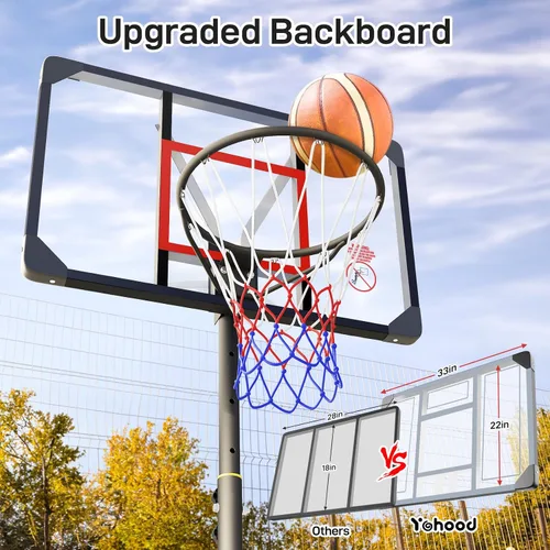 Miniatura 4 de Yohood Kids Basketball Hoop Outdoor 4.82-8.53ft Adjustable, Portable Basketball Hoops & Goals for Kids/Teenagers/Youth in Backyard/Driveway/Indoor