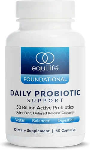 Equilife Soporte probiótico diario para mujeres y hombres: 50 mil millones de UFC, apoya la salud digestiva, la tolerancia a la lactosa y ayuda a
