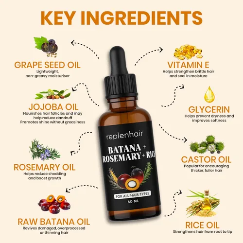 Miniatura 4 de Aceite de batana para el crecimiento del cabello con ricino de romero, 100% puro, orgánico, prensado en frío, sin refinar de Honduras por Dr. Sebi