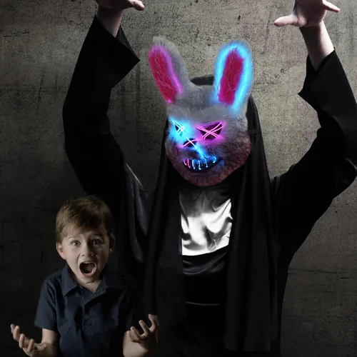 Miniatura 5 de Halloween Scary Face Mask, Easter Bear/Rabbit Mask, Easter Toys, Horror Costume Parties, Cosplay Accessories Mask Máscara de conejo