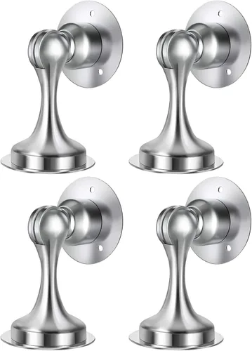 Miniatura 16 de Tope magnético para puerta, de acero inoxidable, con bloqueo magnético, cinta adhesiva de doble cara 3M, sin perforaciones, tornillos para un