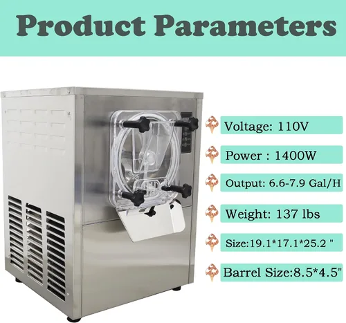 Miniatura 2 de Máquina comercial de helado duro para servir helados duros de acero inoxidable con panel de operación inteligente 25-30L/H Máquina de helado