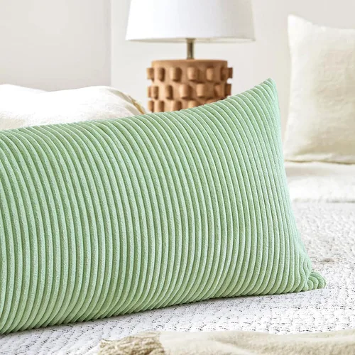 Miniatura 74 de Artscope Fundas de Almohada de Pana a Rayas Acogedoras Súper Suaves Decorativas Cuadradas Fundas de Cojín para Sofá Sillón Dormitorio Decoración