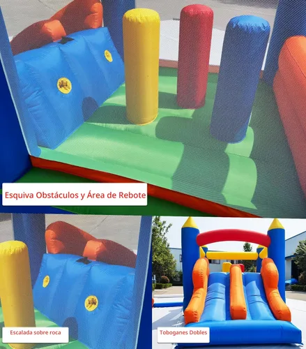 Miniatura 3 de HuaKastro Casa Inflable de Obstáculos y Saltos para Niños de 16.3x7.2 Pies con Toboganes de Carreras Duales, Túneles de Gateo, Escalada, Obstáculos